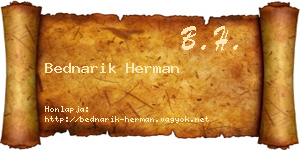 Bednarik Herman névjegykártya